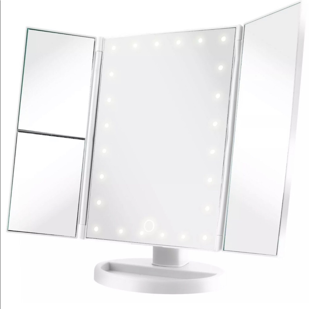 Vivitar Cordless Tri-Folded LED Mirror White Vanit
